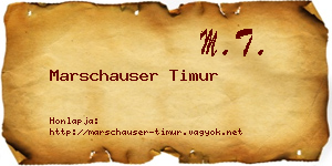 Marschauser Timur névjegykártya